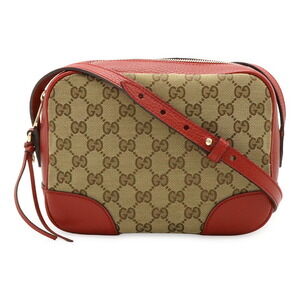 Gucci Bree GG Shoulder Bag Crossbody Khaki Green Beige Red